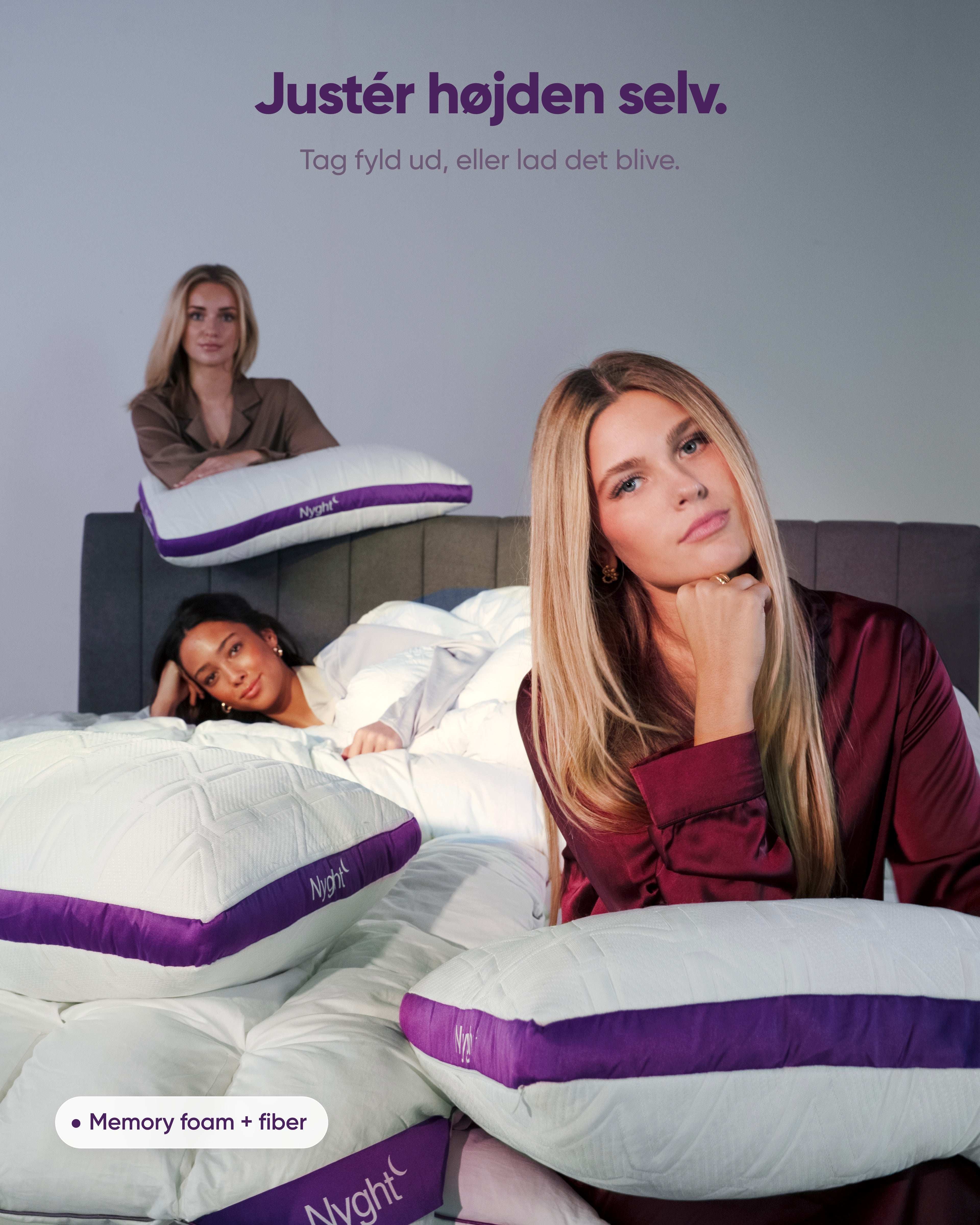 Hybridpillow – justér højden selv, memory foam og fiber