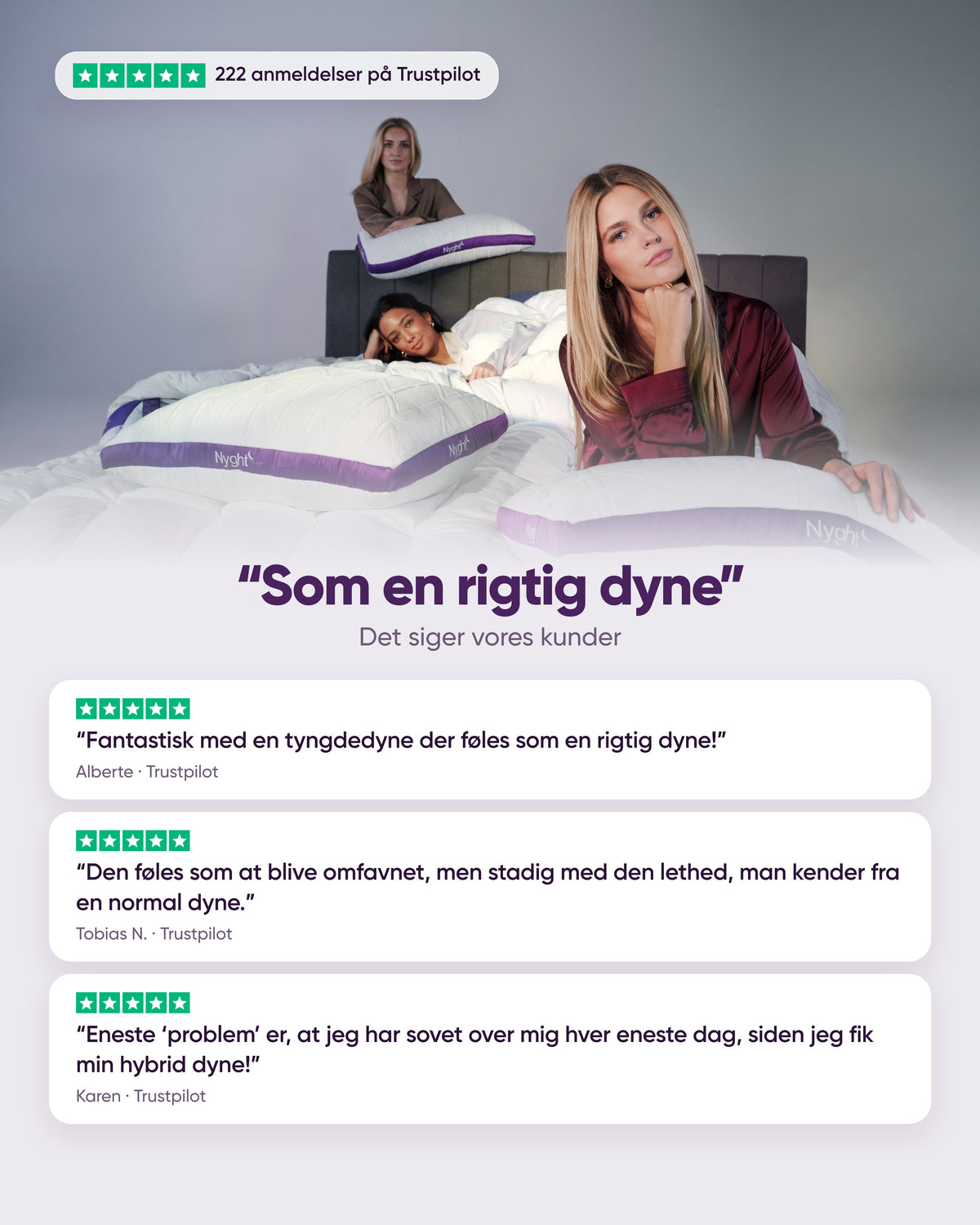 Som en rigtig dyne – det siger vores kunder på Trustpilot
